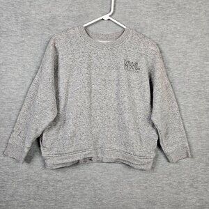 MWL By Madewell Leisure Club Logo Printed Cropped Gray Sweatshirt Size XS